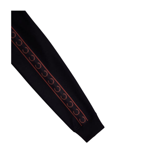FRED PERRY Felpa con zip Felpa Uomo Contrast Tape Nero whisky - Francavilla Moda